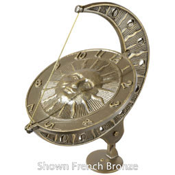 Whitehall Products LLC - WH01272 - 12"L x 8 3/4"W x 15 1/2"H Sun and Moon Large Sundial, Oil Rub Bronze
