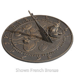 Whitehall Products LLC - WH00747 - 12" Diameter Frog Large Sundial, French Bronze