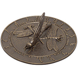 Whitehall Products LLC - WH00691 - 12" Diameter Dragonfly Large Sundial, French Bronze