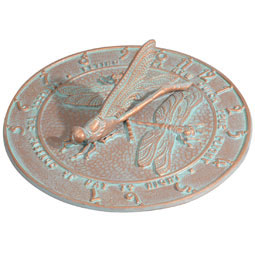 Whitehall Products LLC - WH00491 - 12" Diameter Dragonfly Large Sundial, Copper Verdi