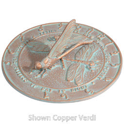 Whitehall Products LLC - WH00490 - 12" Diameter Dragonfly Large Sundial, Oil Rub Bronze
