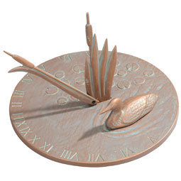 Whitehall Products LLC - WH01252 - 11 1/4" Diameter Loon Large Sundial, Copper Verdi