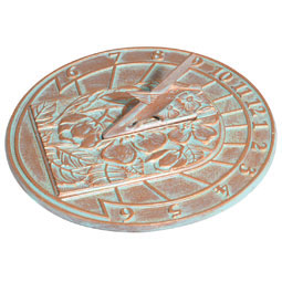 Whitehall Products LLC - WH00486 - 9 1/2" Diameter Hummingbird Medium Sundial, Copper Verdi