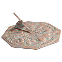 Whitehall Products LLC - WH00475 - 10" Diameter Butterfly Medium Sundial, Copper Verdi