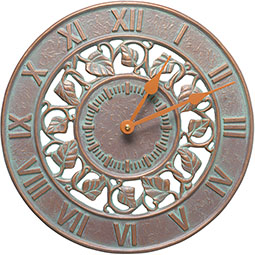 Whitehall Products LLC - WH01281 - 12" Diameter Ivy Silhouette Clock, Copper Verdi