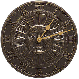 Whitehall Products LLC - WH01588 - 12" Diameter Sunface Clock, French Bronze