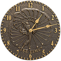 Whitehall Products LLC - WH01671 - 12" Diameter Golfer Clock, French Bronze