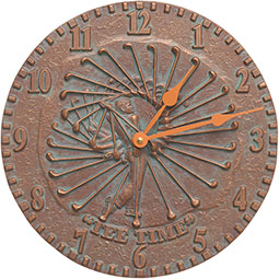 Whitehall Products LLC - WH01277 - 12" Diameter Golfer Clock, Copper Verdi