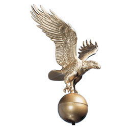 Whitehall Products LLC - WH00803 - 12"W x 12"H Medium Flagpole Eagle, Gold Bronze