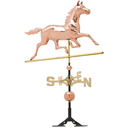 Whitehall Products LLC - WH45031 - 34"L x 3"W x 40"H Copper Horse Classic Directions Weathervane, Polished