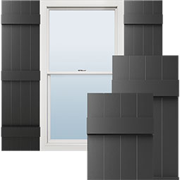 Mid-America - LJ4S - 14"W Lifetime Vinyl, Standard Four Board Joined, Board-n-Batten Shutters, w/Installation Shutter-Lok's & Matching Screws (Per Pair)