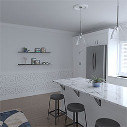 Ekena Millwork - WPKPBYT - Baytown PVC Fretwork Wainscot Wall Panel