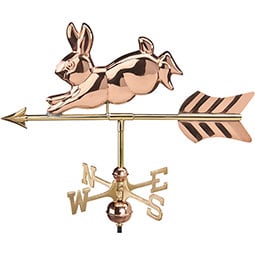 Good Directions - GDRGWV - Rabbit Garden with Garden Pole Pure Copper Weathervane
