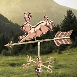 Good Directions - GDRGWV - Rabbit Garden with Garden Pole Pure Copper Weathervane