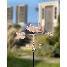 Good Directions - GDRGWV - Rabbit Garden with Garden Pole Pure Copper Weathervane