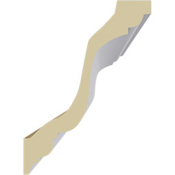 Ekena Millwork - MLD03X02X04SM - Endurathane Traditional Smooth Crown Moulding, 3 3/4"H x 2 3/4"P x 4 5/8"F x 94 1/2"L, Factory Primed