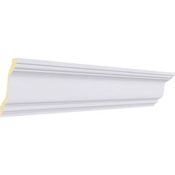 Ekena Millwork - MLD03X02X04SM - Endurathane Traditional Smooth Crown Moulding, 3 3/4"H x 2 3/4"P x 4 5/8"F x 94 1/2"L, Factory Primed