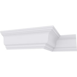 Ekena Millwork - MLD03X02X04SM - Endurathane Traditional Smooth Crown Moulding, 3 3/4"H x 2 3/4"P x 4 5/8"F x 94 1/2"L, Factory Primed