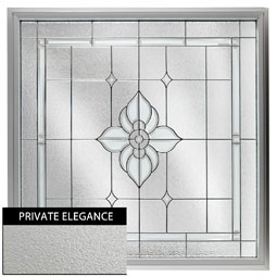 Hy-Lite - DF4848SPFLPEBK - Rough Opening: 48"W x 48"H (Actual Size: 47 1/2"W x 47 1/2"H) Large Spring Flower Window with Private Elegance, Black Patina