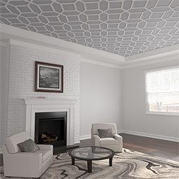 Ekena Millwork - CELPCAM - Cameron Decorative Fretwork Ceiling Panels in Architectural Grade PVC