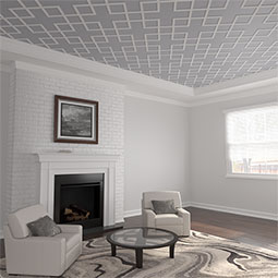 Ekena Millwork - CELPFLR - Fowler Decorative Fretwork Ceiling Panels in Architectural Grade PVC