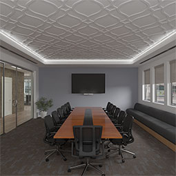 Ekena Millwork - CELPVIL - Villarreal Decorative Fretwork Ceiling Panels in Architectural Grade PVC