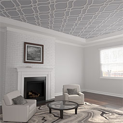 Ekena Millwork - CELPVIL - Villarreal Decorative Fretwork Ceiling Panels in Architectural Grade PVC