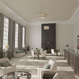 Ekena Millwork - CELWCAM - Cameron Decorative Fretwork Wood Ceiling Panels