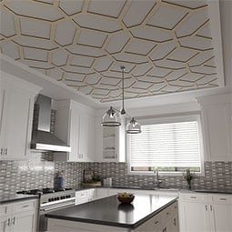 Ekena Millwork - CELWCAM - Cameron Decorative Fretwork Wood Ceiling Panels