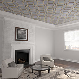 Ekena Millwork - CELWCAM - Cameron Decorative Fretwork Wood Ceiling Panels