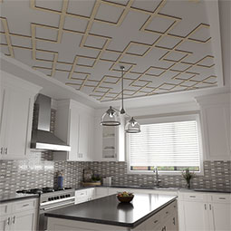 Ekena Millwork - CELWFLR - Fowler Decorative Fretwork Wood Ceiling Panels