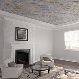 Ekena Millwork - CELWFLR - Fowler Decorative Fretwork Wood Ceiling Panels