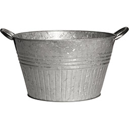 Headwind Consumer Products - HWMPT01647 - 5 7/8"W x 9 7/8"D x 9 7/8"H Robert Allen Home & Garden IronLite Round Tub w/ Handless Planter Pot, Galvanized
