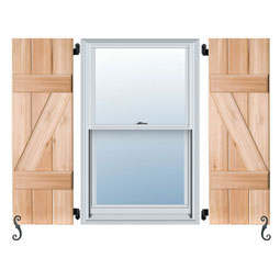 Noralco Industries, Inc. - AWB102 - Architectural Collection Real Wood Two Batten w/Z-Bar Board-n-Batten Shutters (Per Pair)