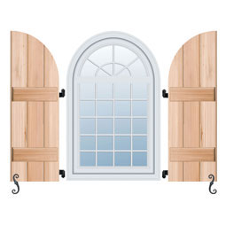 Noralco Industries, Inc. - AWBA101 - Architectural Collection Real Wood Arch Top Board-n-Batten Shutters (Per Pair)