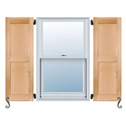 Noralco Industries, Inc. - AWF101 - Architectural Collection Real Wood Two Equal Panel Flat Panel Shutters (Per Pair)