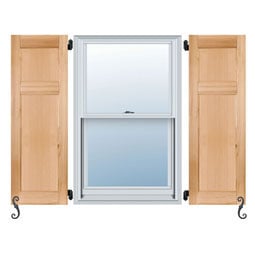 Noralco Industries, Inc. - AWF601 - Architectural Collection Real Wood Offset Panel Flat Panel Shutters (Per Pair)
