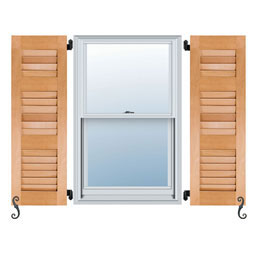 Noralco Industries, Inc. - AWL201 - Architectural Collection Real Wood Three Louver Small Top Shutters (Per Pair)