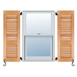 Noralco Industries, Inc. - AWL501 - Architectural Collection Real Wood 60-40 Offset Louver Shutters (Per Pair)