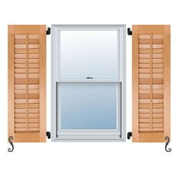 Noralco Industries, Inc. - AWL701 - Architectural Collection Real Wood All Louver w/Faux Tilt Rod Shutters (Per Pair)
