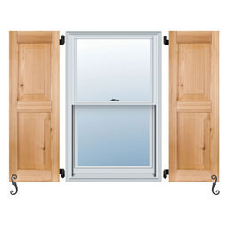 Noralco Industries, Inc. - AWP101 - Architectural Collection Real Wood Two Equal Panel Raised Panel Shutters (Per Pair)