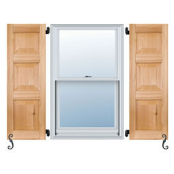 Noralco Industries, Inc. - AWP201 - Architectural Collection Real Wood Three Panel Small Top Raised Panel Shutters (Per Pair)