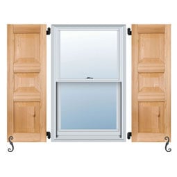Noralco Industries, Inc. - AWP301 - Architectural Collection Real Wood Three Panel Small Center Raised Panel Shutters (Per Pair)