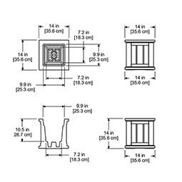 Mayne, Inc. - MP4836 - 14"W x 14"D x 14"H Cape Cod Patio Planter