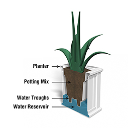 Mayne, Inc. - MP4836 - 14"W x 14"D x 14"H Cape Cod Patio Planter