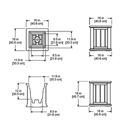 Mayne, Inc. - MP4837 - 16"W x 16"D x 18"H Cape Cod Patio Planter