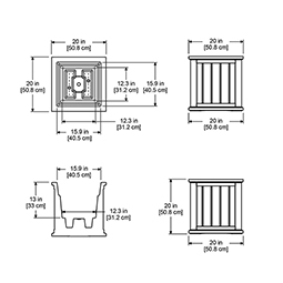 Mayne, Inc. - MP4838 - 20"W x 20"D x 20"H Cape Cod Patio Planter