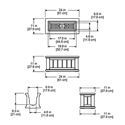 Mayne, Inc. - MP4839 - 24"W x 11"D x 11"H Cod Patio Planter