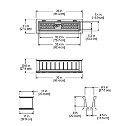 Mayne, Inc. - MP4840 - 36"W x 11"D x 10 3/4"H Cape Cod Window Box