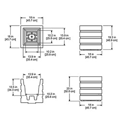 Mayne, Inc. - MP5860 - 18"W x 18"D x 20"H Freeport Patio Planter